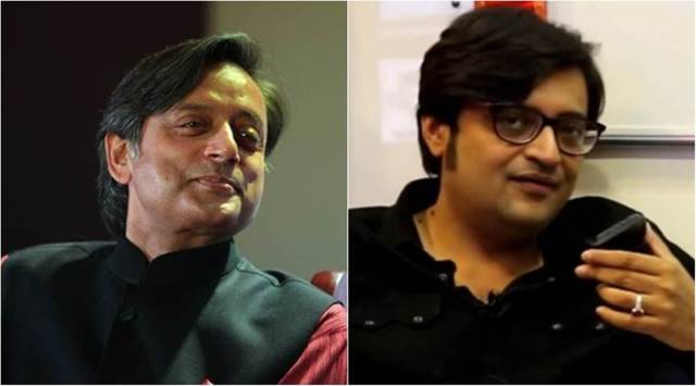 Congress leader Shashi Tharoor and journalist Arnab Goswami