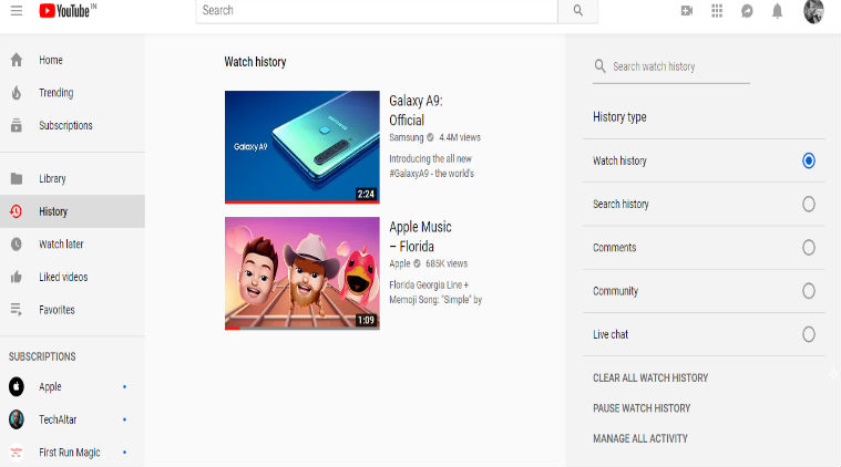 How to delete youtube discount search history on samsung galaxy