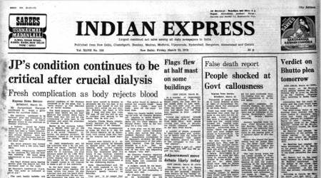 Jayaprakash Narayan, JP Andolan, Morarji Desai, Indian express 40 years ago, Lok Sabha, Lok sabha elections, indiane xpress