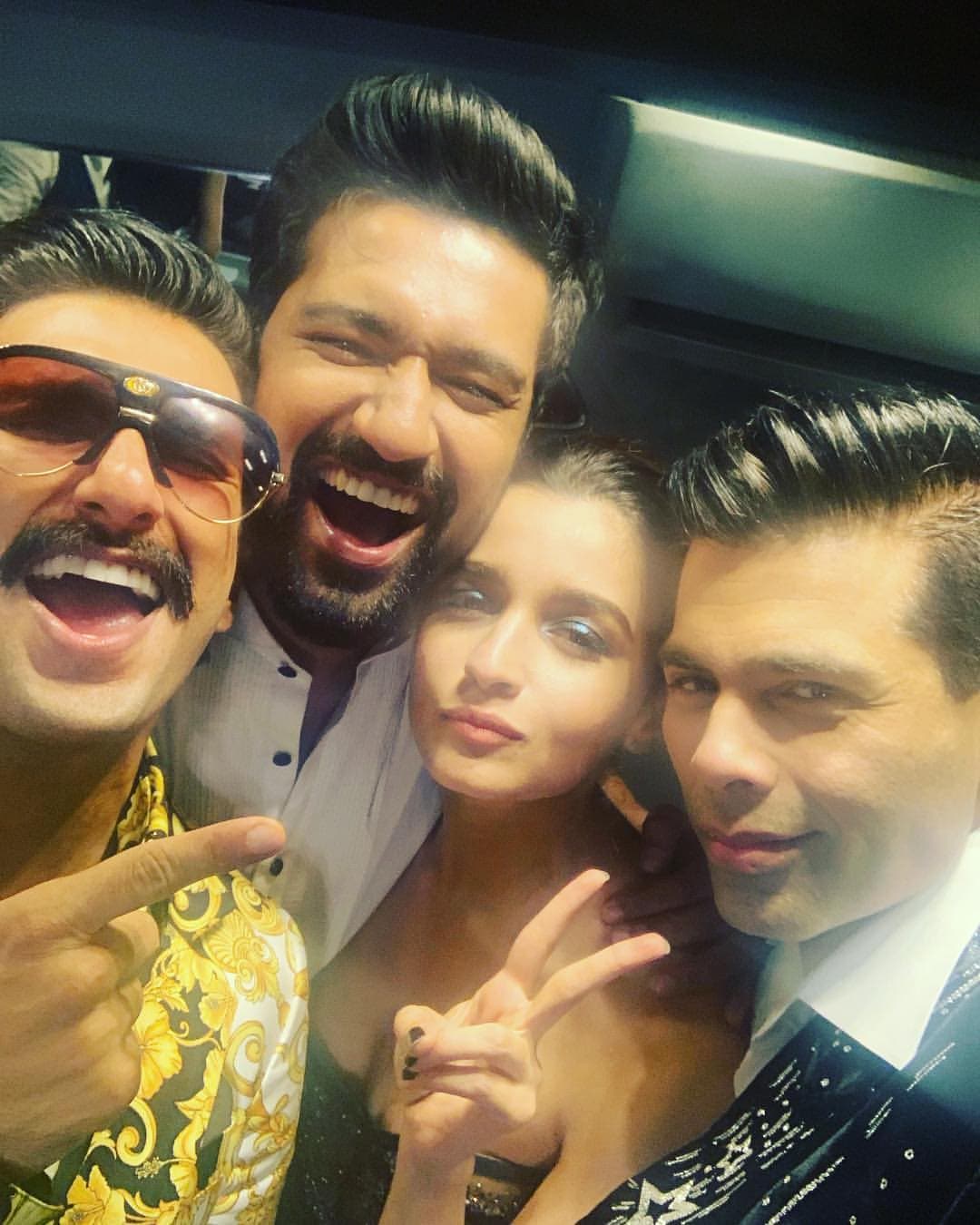 alia bhatt, ranveer singh, vicky kaushal at filmfare award 2019
