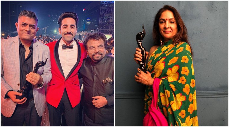 badhaai ho gajraj rao and neena gupta at filmfare award 2019
