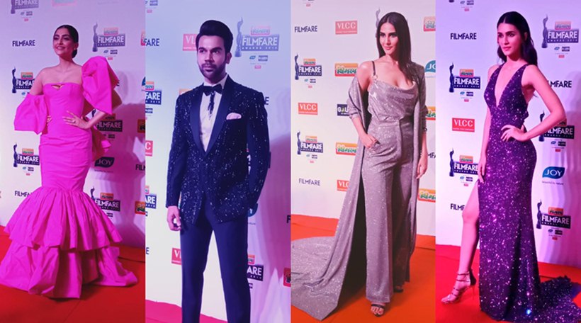 rajkummar rao, sonam kapoor, kriti sanon at filmfare award 2019