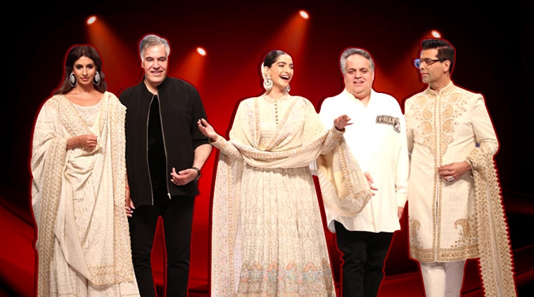 sonam kapoor, sandeep khosla, abu jani, karan johar, charity ramp walk, indian express, indian express news