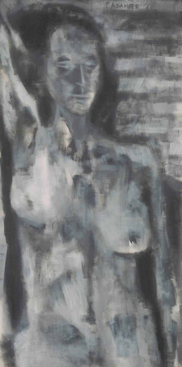 Akbar Padamsee, Grey Nude, painting