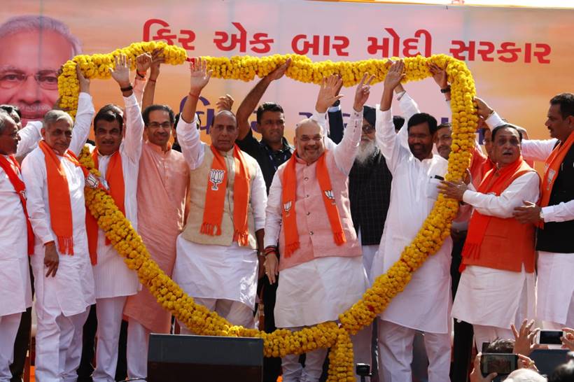 Amit Shah carries out road show before filing nomination for Gandhinagar Lok Sabha seat