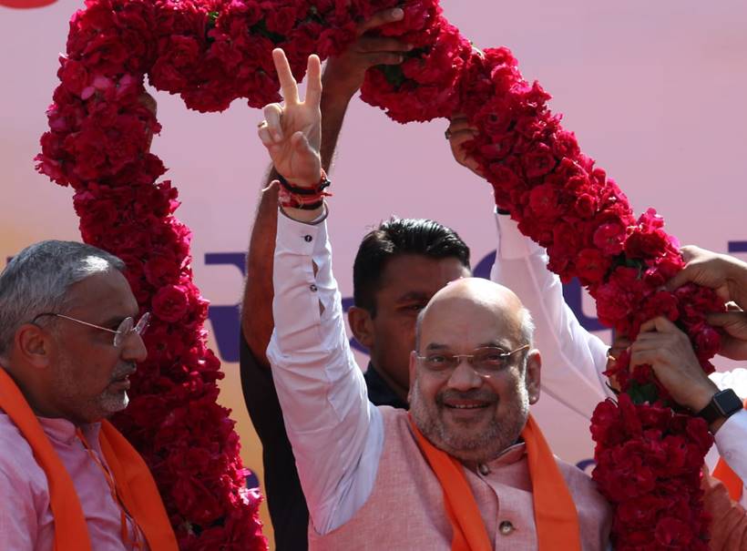 Amit Shah carries out road show before filing nomination for Gandhinagar Lok Sabha seat
