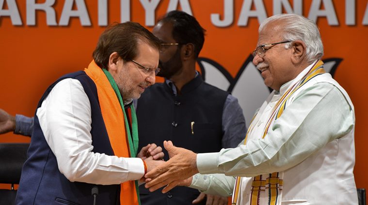Three-term Haryana MP Arvind Sharma joins BJP