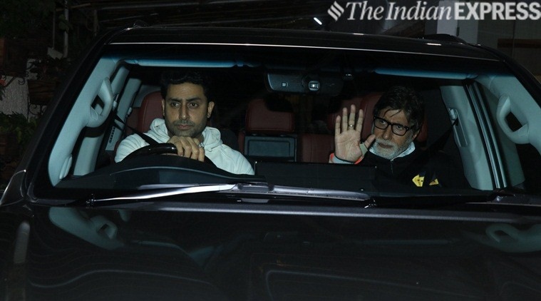 Amitabh Bachchan, Abhishek Bachchan and Shweta Nanda attend Badla ...