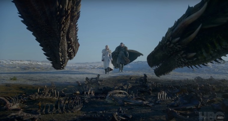 dany and jon drogon and rhaegal game of thrones season 8 trailer