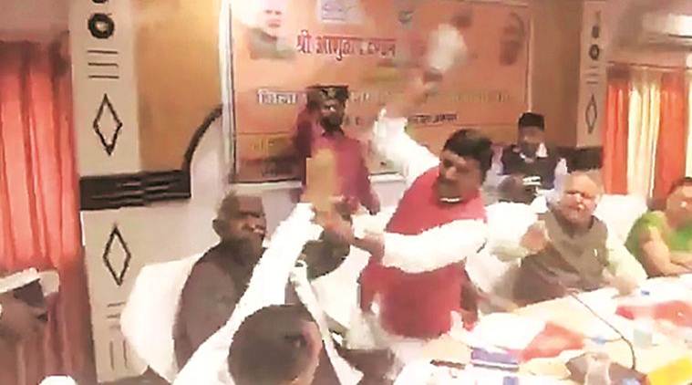 BJP vs BJP in Uttar Pradesh: Sant Kabir Nagar MP beats local MLA with shoe