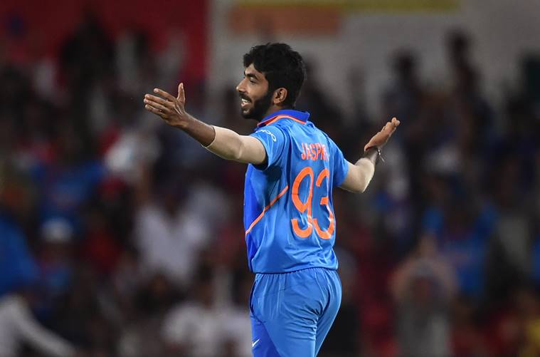 Jasprit Bumrah celebrates the dismissal of Australia's Nathan Coulter-Nile during the 2nd ODI cricket match at Vidarbha Cricket Association Stadium, in Nagpur