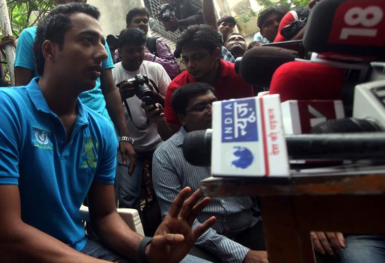 Ankeet Chavan addressing the media 