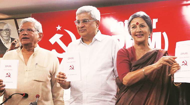 election results, Lok Sabha elections, Left front, Sitaram Yechury, Prakash Karat, communists, D Raja, Indian Express