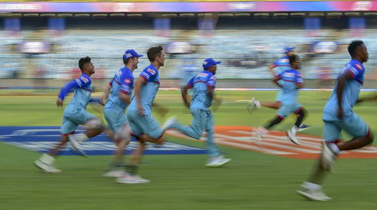 DC players during a practice session ahead of their Indian Premier League 2019 (IPL T20) cricket match between Delhi Capitals (DC) and Kolkata Knight Riders (KKR), in New Delhi