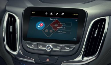 Dominos, Dominos Pizza, Dominos Pizza order, Dominos Pizza in-car order, Dominos Pizza infotainment system, Dominos Pizza infotainment, Dominos Pizza cars