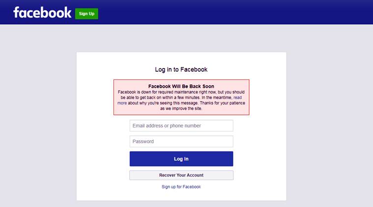 Facebook down: Users having truoble accessing FB, Instagram