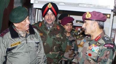 ceasefire violation, loc, jammu kashmir, pakistan, pakistani toops, indian army, indian air force, bipin rawat, army chief, nagrota, white knight headquarters, indian express news