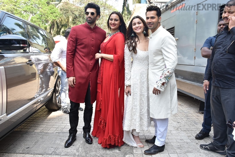 varun, alia, sonakshi and aditya at kalank launch
