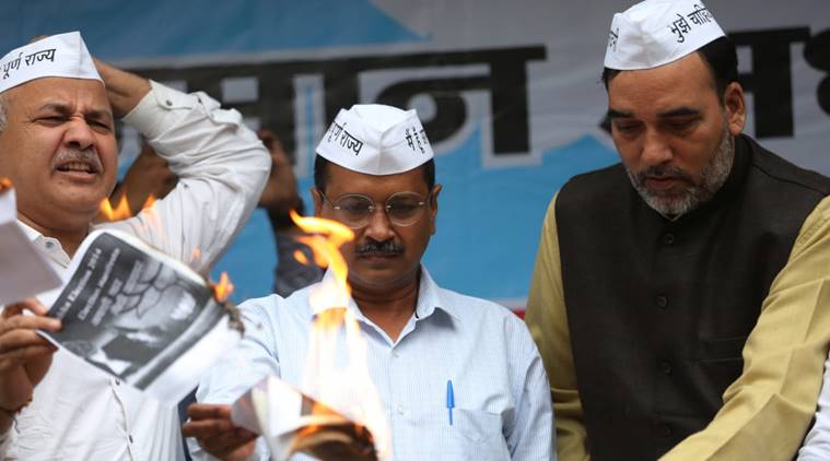 Ahead of elections, AAP, BJP burn each other's election manifesto