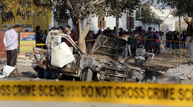 Maur victims protest against Congress leader during his first rally since 2017 blast