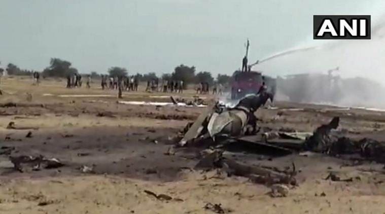 The IAF MiG-21 aircraft crashed in Bikaner district on Friday. (ANI)