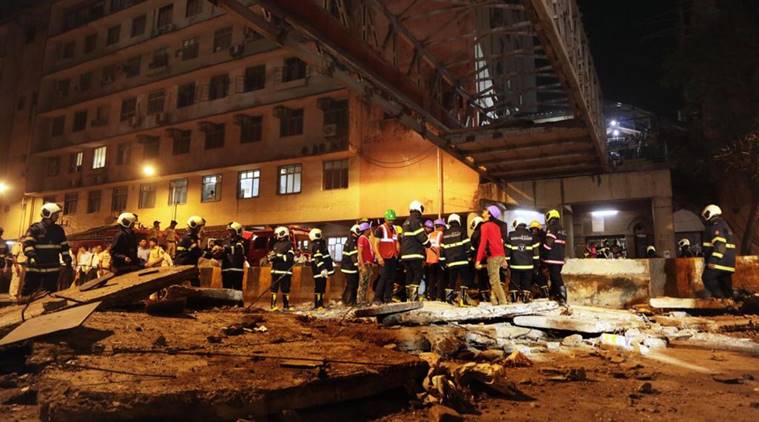 mumbai bridge collapse, mumbai overbridge collapse, overbridge collapse in mumbai, csmt bridge collapse, bmc, brihanmumbai municipal corporation, csmt foot overbridge, swachh bharat abhiyan, indian express news