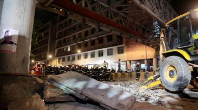 mumbai bridge collapse, mumbai overbridge collapse, overbridge collapse in mumbai, csmt bridge collapse, indian express news