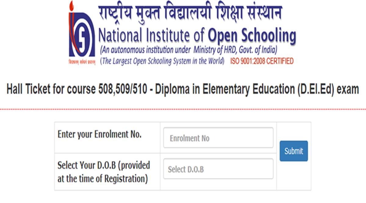 nios.ac.in, NIOS, nios hall ticket, nios admit card, nios deled admit card, D.ElEd hall ticket, education news