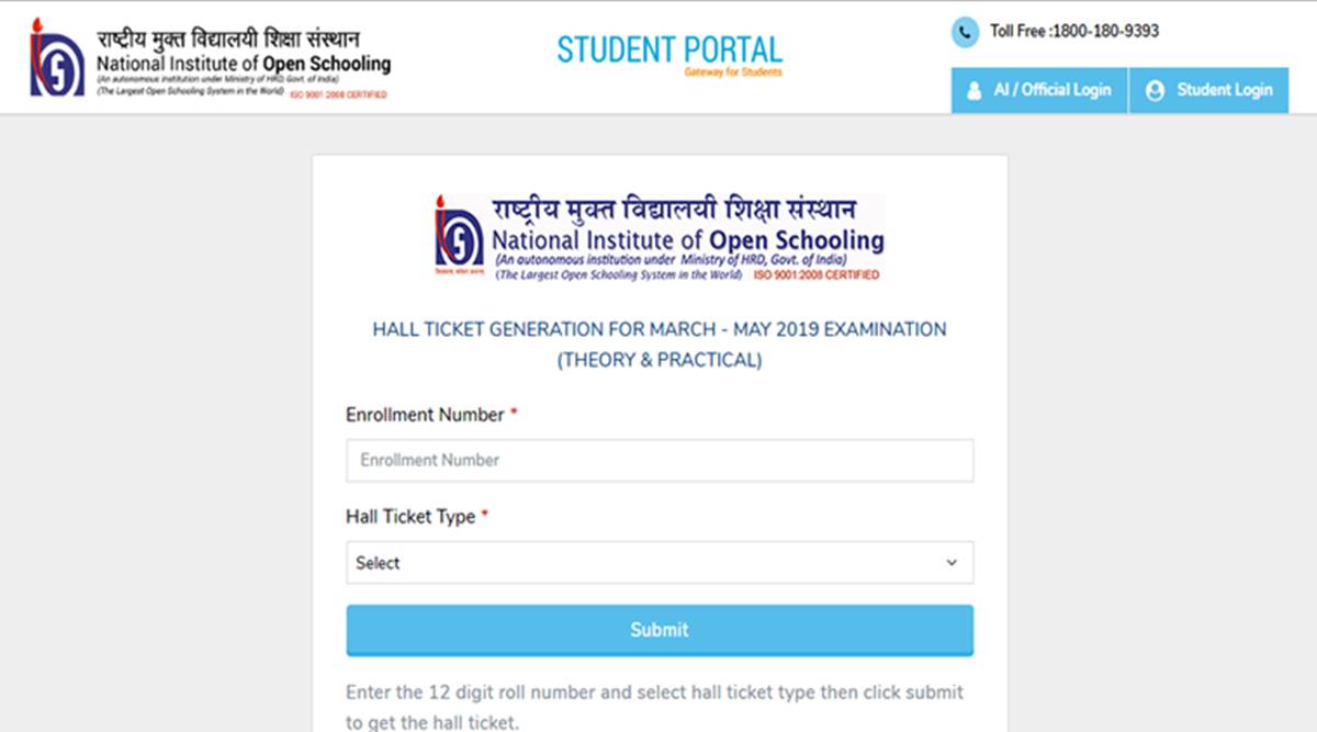 NIOS, nios.ac.in, NIOS admit card, nios hall ticket, nios class 12 admit card, nios class 10 admit card, nios hallticket, board exams, education news