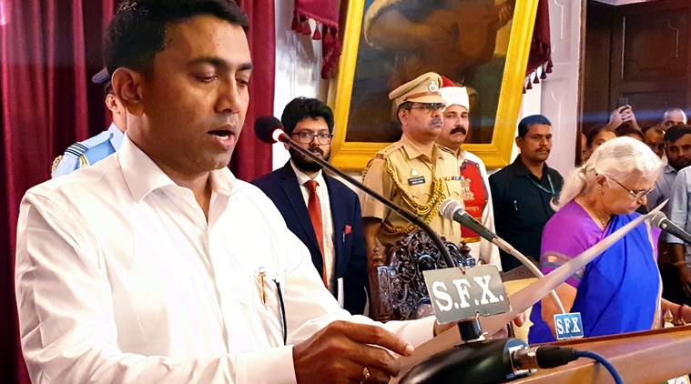 Sawant is Parrikar successor, enters Raj Bhavan at midnight to stake claim