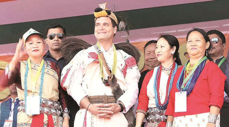 Congress Rahul Gandhi, Rahul Gandhi Arunachal Pradesh rally, Arunachal Pradesh elections, PRC protest, Pema Khandu, Rahul gandhi Itanagar rally, lok sabha elections, 2019, elections 2019, India news, Indian express