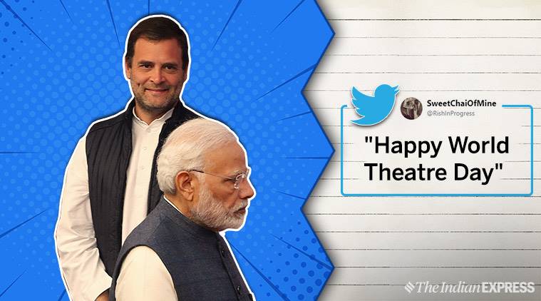 Narendra Modi address to nation, Narendra Modi, Rahul Gandhi, world theatre day, mission shakti, what is mission shakti, twitter reactions, indian express, indian express news