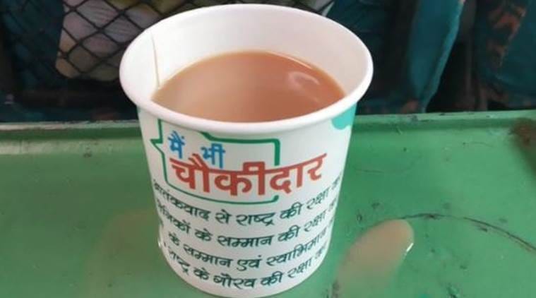Railways says contractor fined after tea served on train in ‘Main bhi chowkidar’ cups