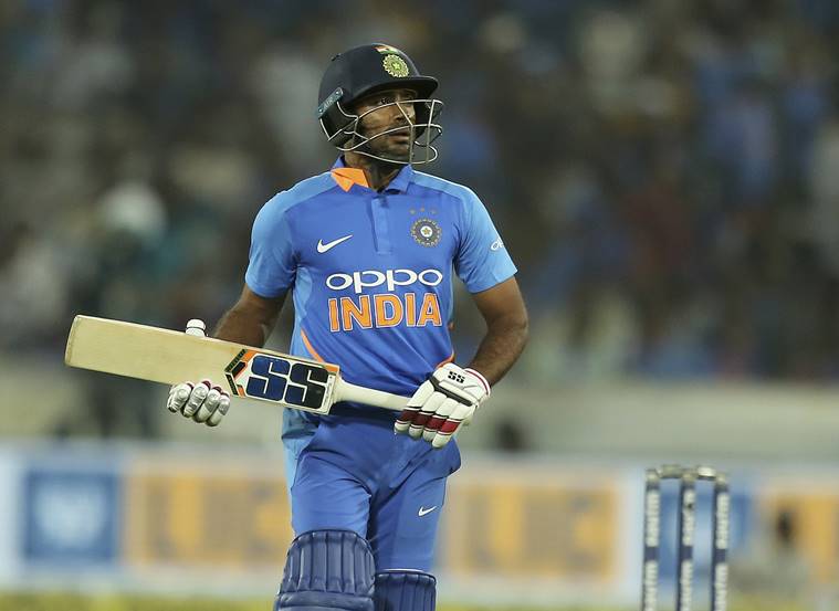 India's Ambati Rayudu leaves the field after his dismissal by Australia's Adam Zampa during the first one day international cricket match between India and Australia, in Hyderabad