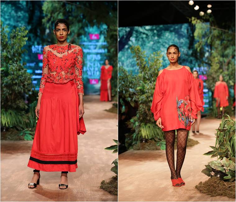 Rina Dhaka, Sahil Kochhar, Shalini James and Samant Chauhan, Livaeco Green Heart Show, FDCI , Lotus Make-up India Fashion Week Autumn Winter’ 2019, indian express, indian express news