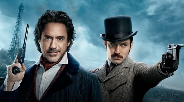 Robert Downey Jr and Jude Law in Sherlock Holmes.