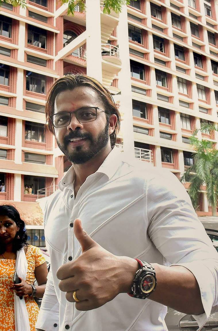 File photo of S Sreesanth outside the Kerala High Court in Kochi.