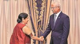 sushma swaraj, maldives, ibrahim mohamed solih, ministry of external affairs, narendra modi, india maldives relations, vijay gokhale, india maldives bilateral relations, indian express news