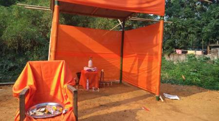 Makeshift temple built on disputed Tripura plot used for burial, police deployed