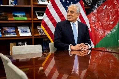 Zalmay Khalilzad, chief American envoy, at the United States Embassy