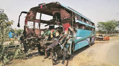 11 members of marriage party hurt as bus falls into canal in UP