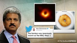 black hole, black hole photo, anand mahindra, black hole memes, black hole indian comparison, anand mahindra black hole tweet, anand mahindra witty tweets, indian express