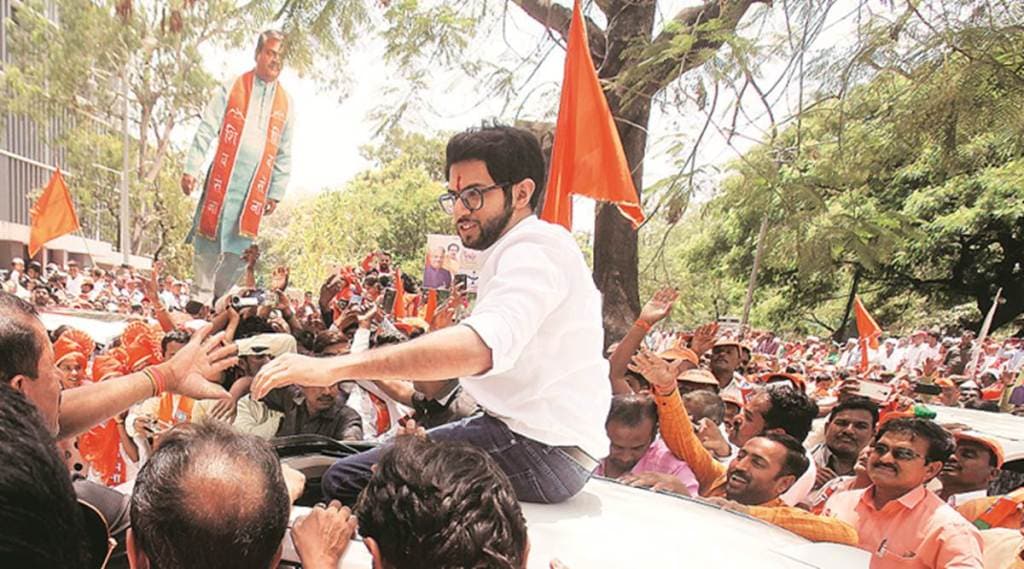 aaditya thackeray, yuva sena leader, saffron party, bjp shiv sena, maharashtra, loks sabha elections, election news, indian express