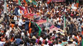 Gujarat: Amit Shah wraps up his debut contest with roadshow, his fourth so far