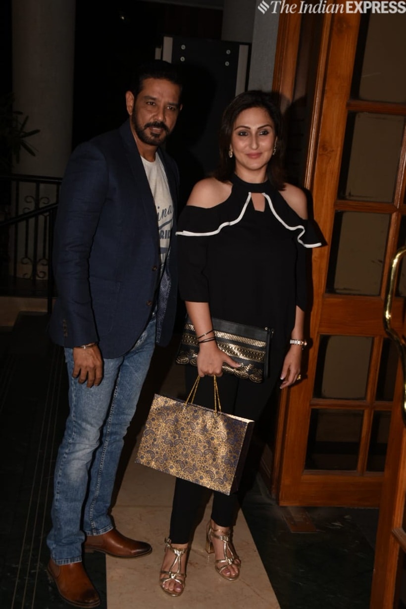 anup soni and his wife at Manoj Bajpayee birthday