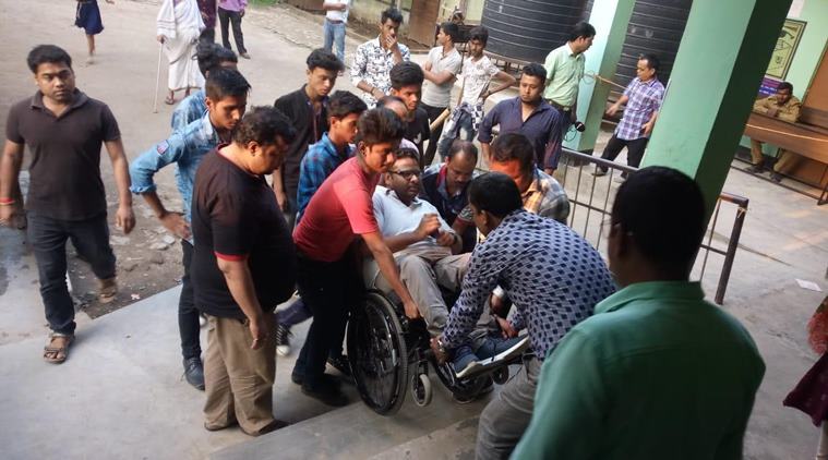Disabled activist carried to first-floor polling booth by ‘5-6 men’, says accessible polls a sham