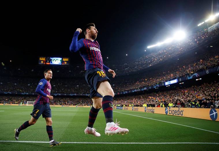 Barcelona reach semis with Lionel Messi exhibition against Manchester