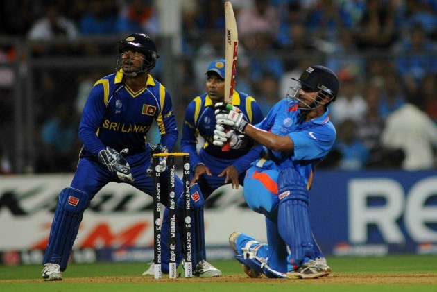 Gautam Gambhir pulls for boundary.
