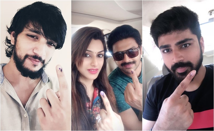 Gautham Karthik Shirish Srikanth election photos