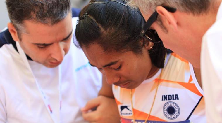 Hima Das at Asian Athletics Championship in Doha